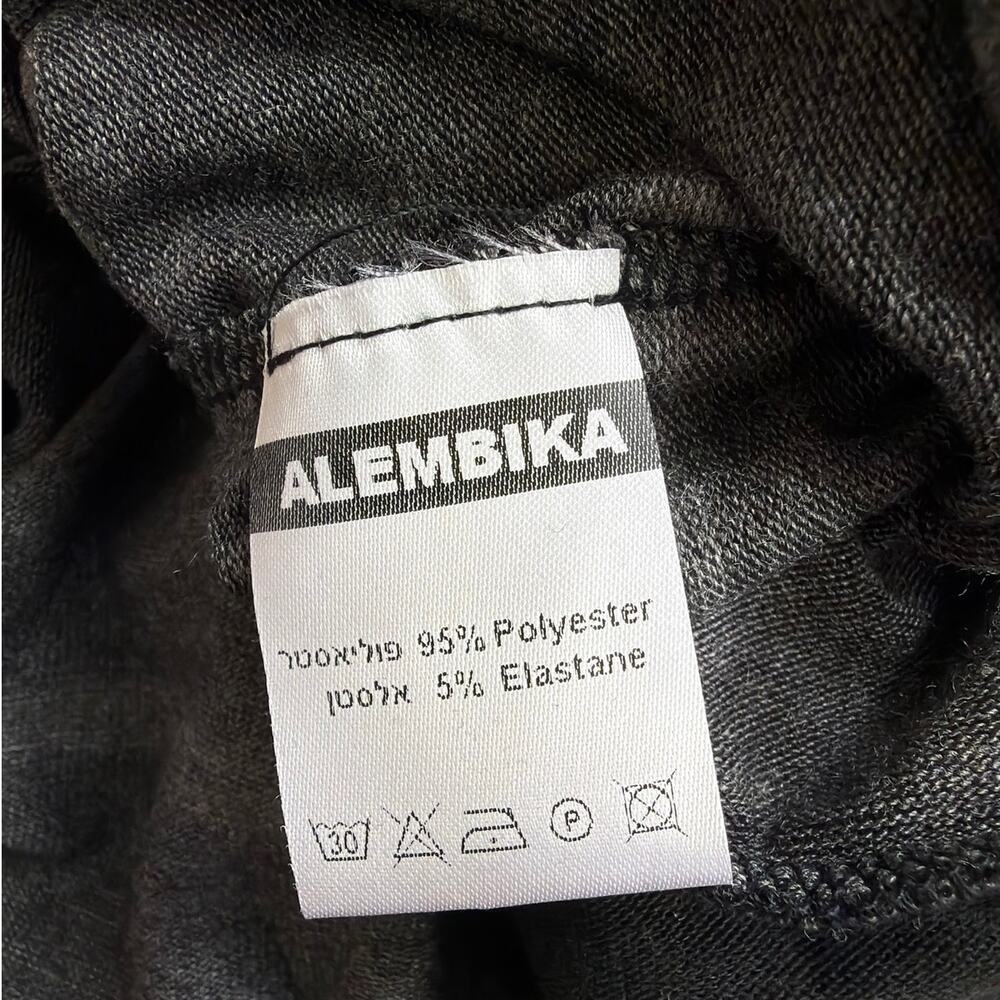Alembika Striped Drop Shoulder Tunic Top Gray Brown Colorblock Israel L - Picture 7 of 8